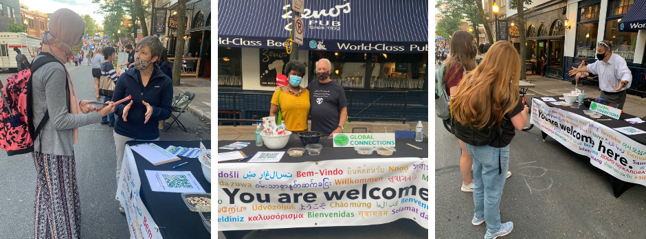 Global Connections reached out to the public on September 9 with an Engagement Station at the annual Lion Bash. This event is a community fair and a block part  that provides an educational opportunity for new and returning Penn State students along with current Borough residents. 